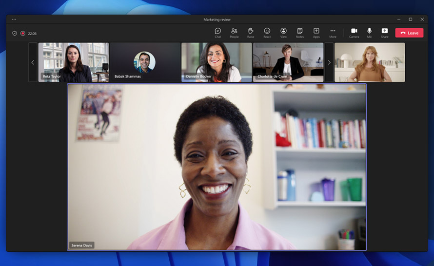 Nowy widok mówiącego na spotkaniach Microsoft Teams