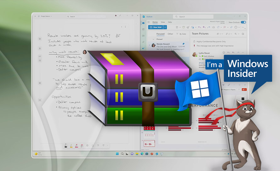 Natywna obsługa RAR w Windows 11 23H2 (build 22631.2199 w Beta Channel)