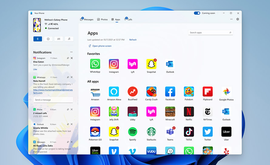 Nowa wersja aplikacji Twój telefon trafiła do Windows 11 w Dev Channel