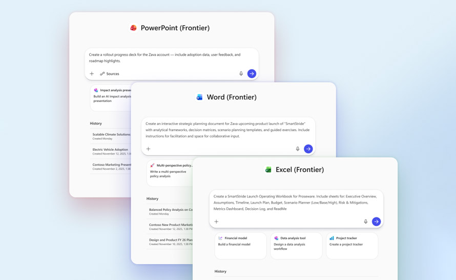 Microsoft 365 Copilot ma teraz dedykowane agenty Worda, Excela i PowerPointa