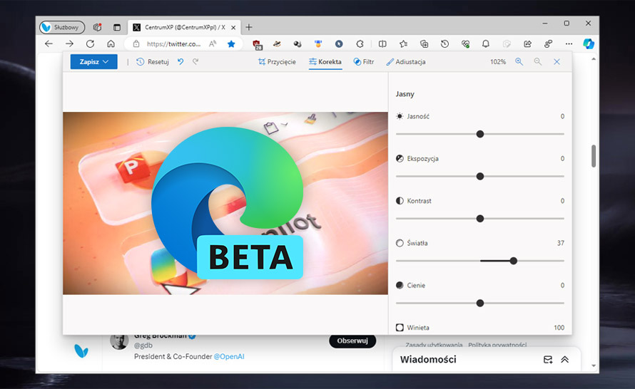 Microsoft Edge Beta 121 - co nowego?