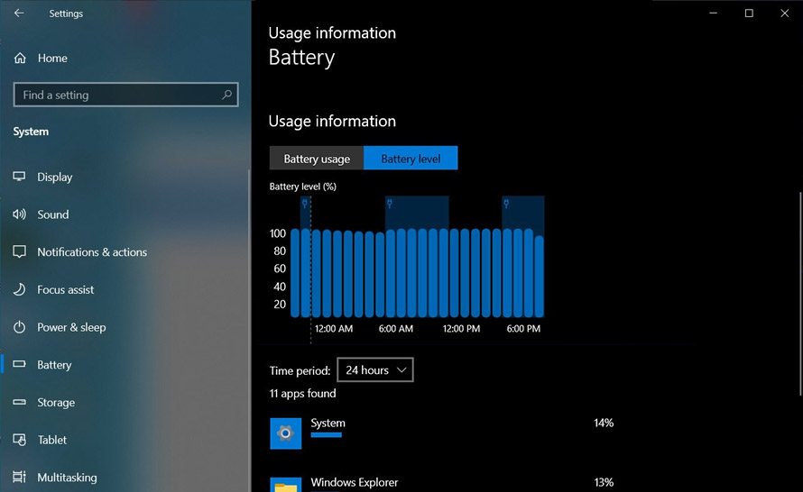 Nowy design ustawień oszczędzania baterii w Windows 10 "Sun Valley"