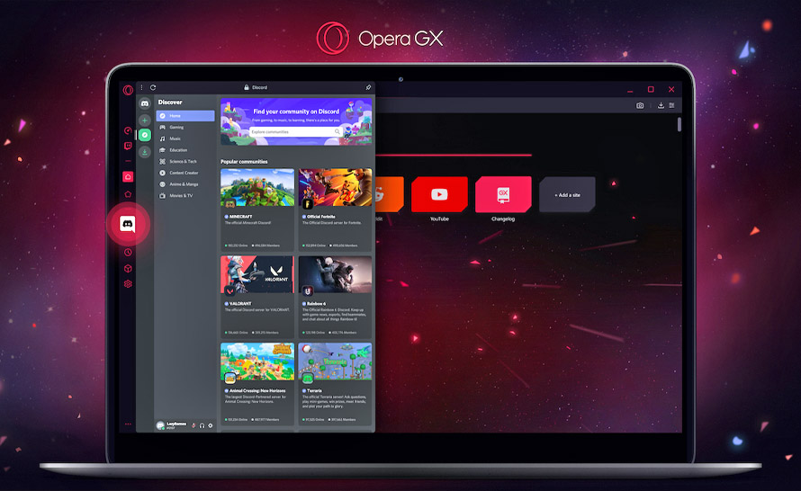 Ostersund, Sweden - May 21, 2021: Opera GX Gaming Browser. Opera