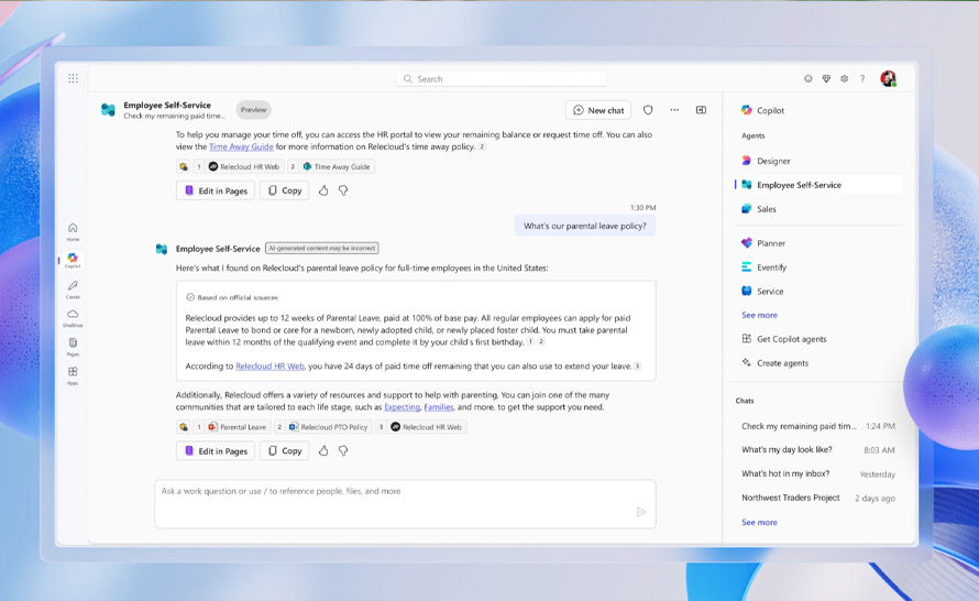 Nowe, gotowe do użycia agenty Copilota w Microsoft 365