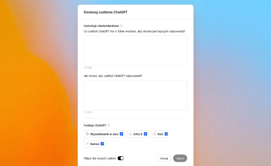 Jak spersonalizować czatbota ChatGPT?