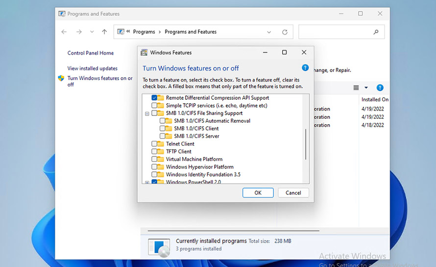 SMB1 domyślnie wyłączony w Windows 11