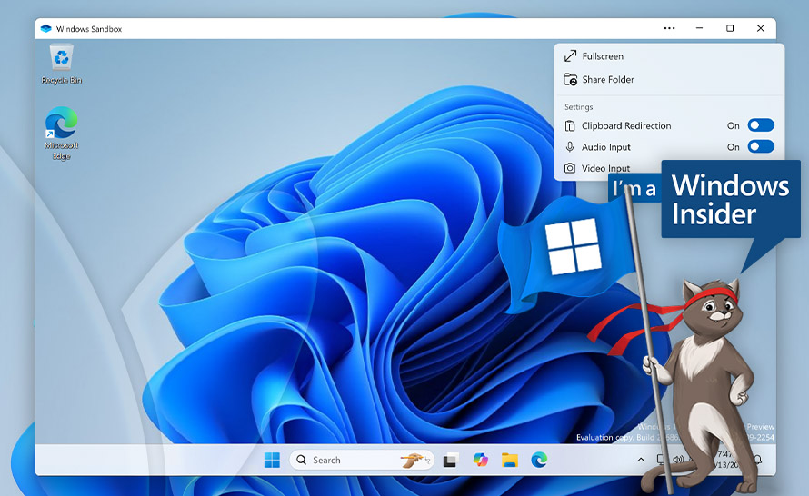 Windows Sandbox w nowej wersji na Windows 11 (build 27686 w Canary Channel)