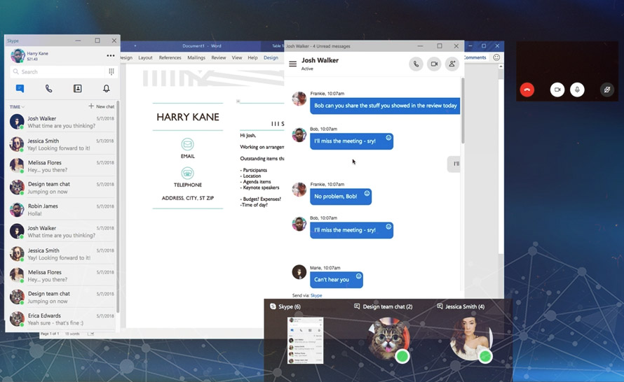 Tryb podzielonego widoku już obecny w Skype dla Windows 10