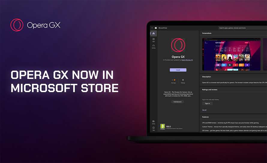 Opera GX wydana w Microsoft Store