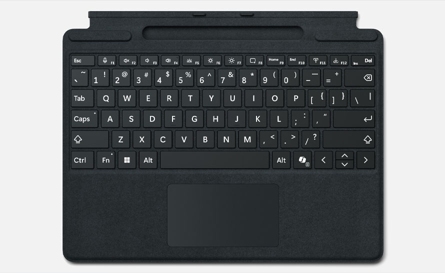 Surface Pro Keyboard z dużymi znakami i akcesoria adaptacyjne dla firm