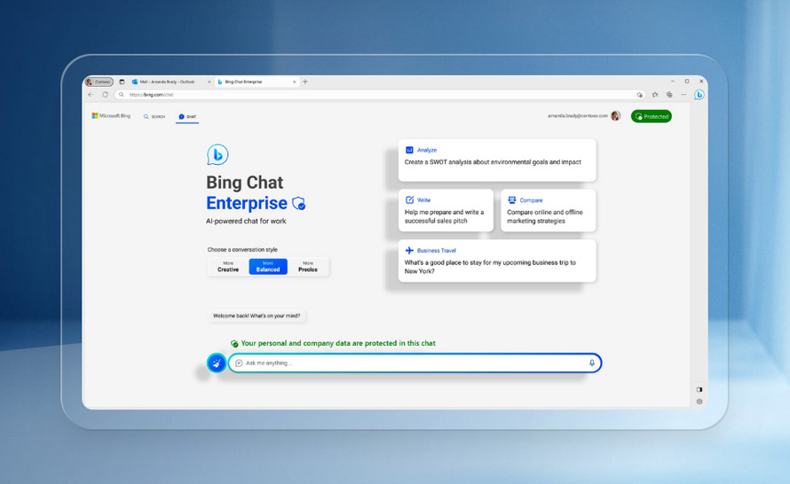 Bing Chat Enterprise z opcją wdrażania opartą na pierścieniach