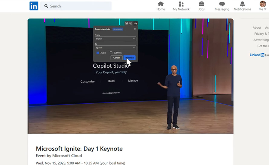 Microsoft Edge z głosowym tłumaczeniem wideo na żywo