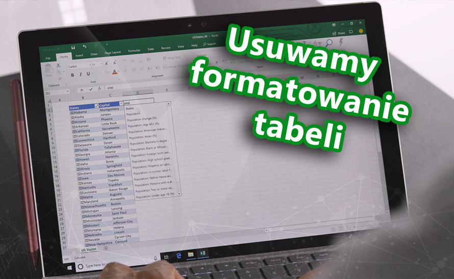 Excel - jak usunąć formatowanie tabeli?