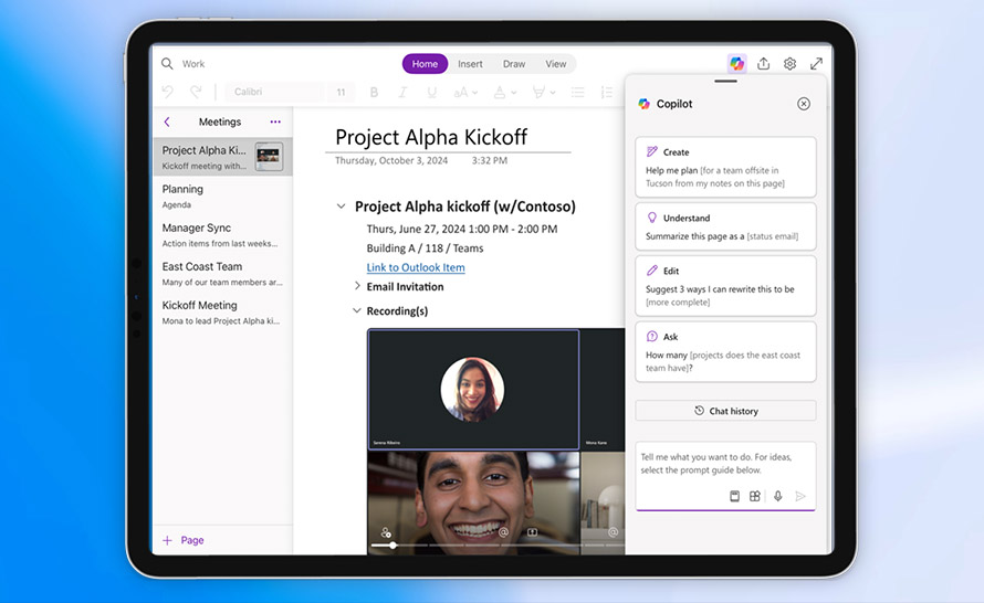 Copilot w OneNote dostępny na iPada i komputery Mac