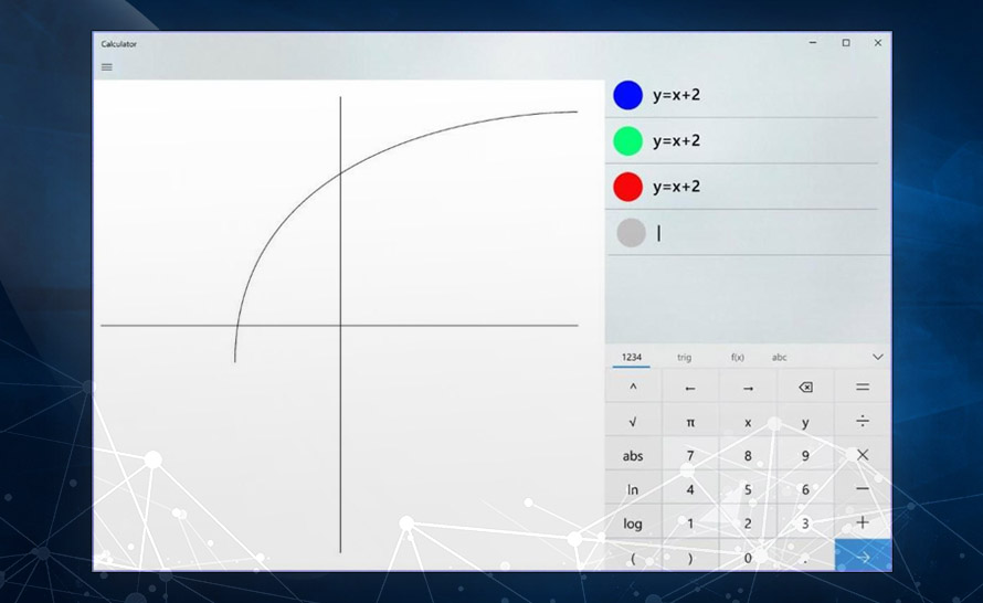 Kalkulator w Windows 10 z trybem graficznym