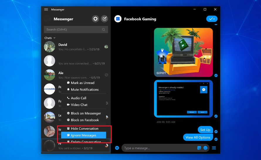 Messenger na Windows 10 zaktualizowany. Można teraz ignorować wiadomości