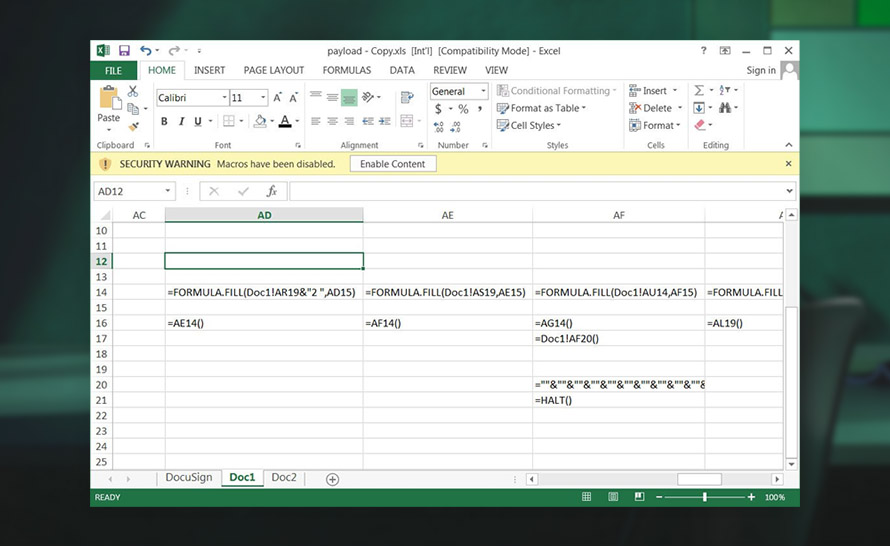 Makra programu Excel 4.0 (XLM) są teraz domyślnie wyłączone