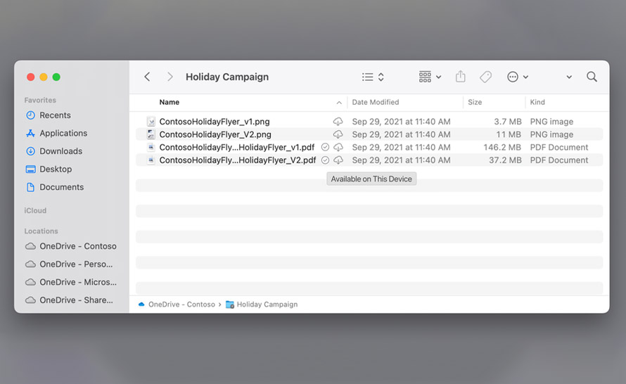 Pliki na żądanie OneDrive z aktualizacją na komputery Mac