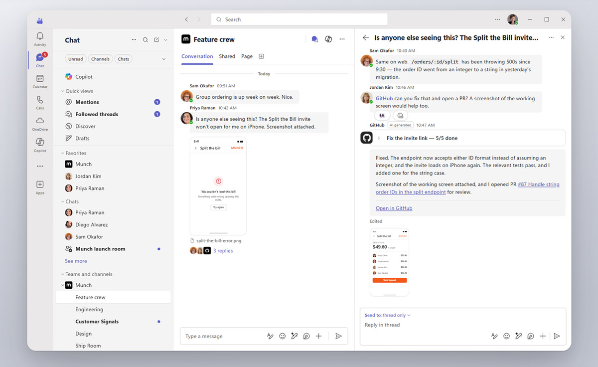 Rozmowy na czacie zamienią się w kod. GitHub Copilot w Teams