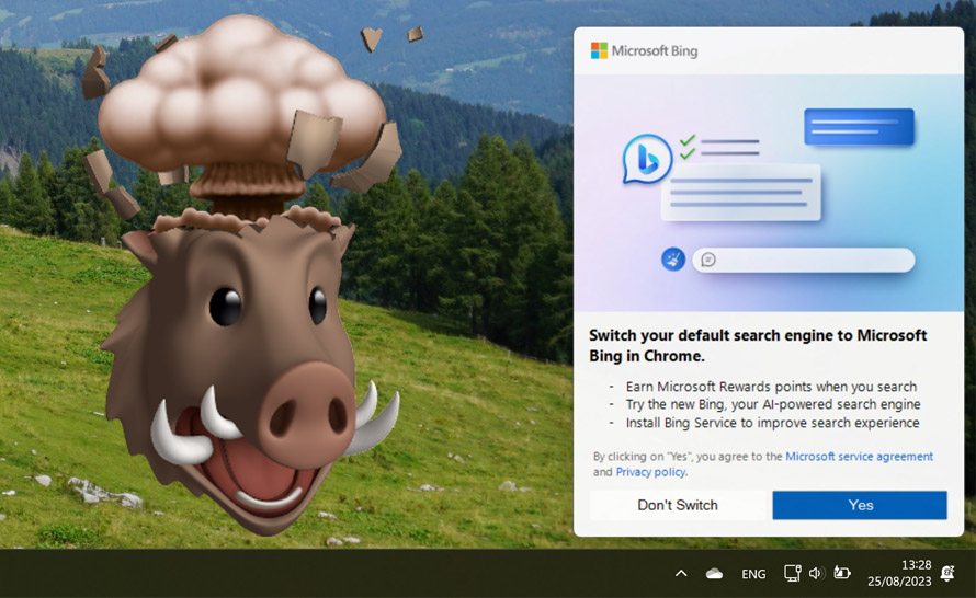 Windows 11 namawia użytkowników Chrome do korzystania z Bing
