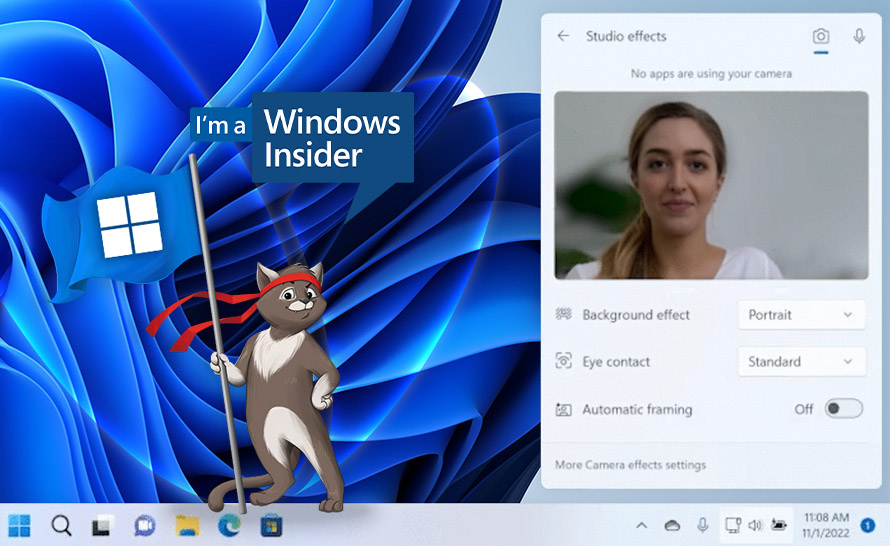 Łatwy dostęp do Windows Studio Effects w Windows 11 (build 26120.2200 w Dev Channel)