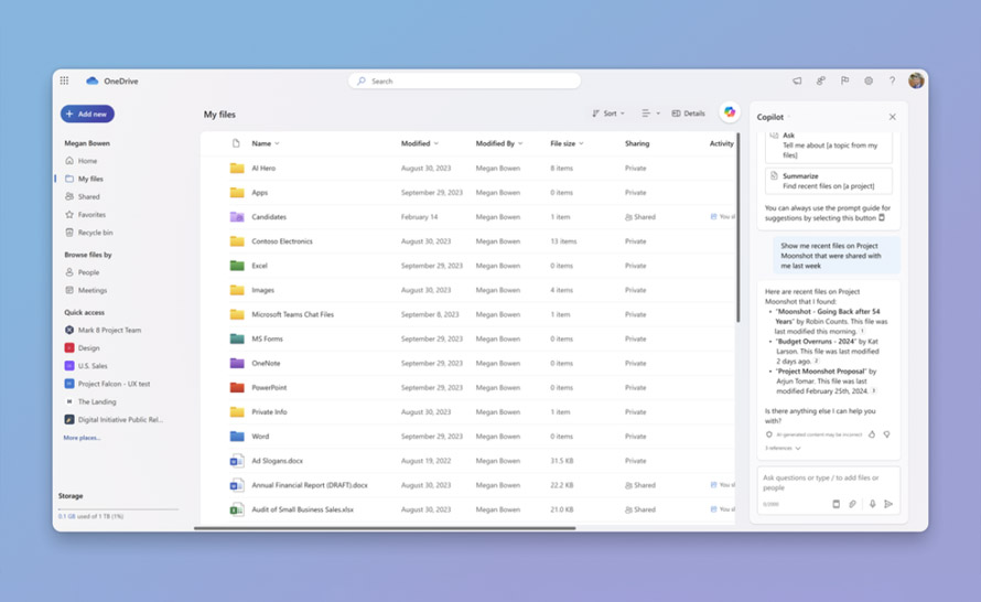 Co potrafi Copilot w OneDrive? Premiera już w kwietniu