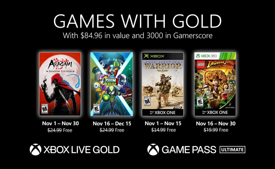 Cztery tytuły za darmo w listopadowym Xbox Games With Gold