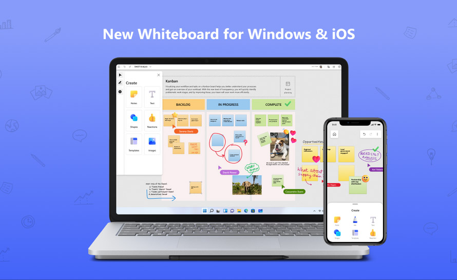 Microsoft Whiteboard w nowej odsłonie na Windows i iOS