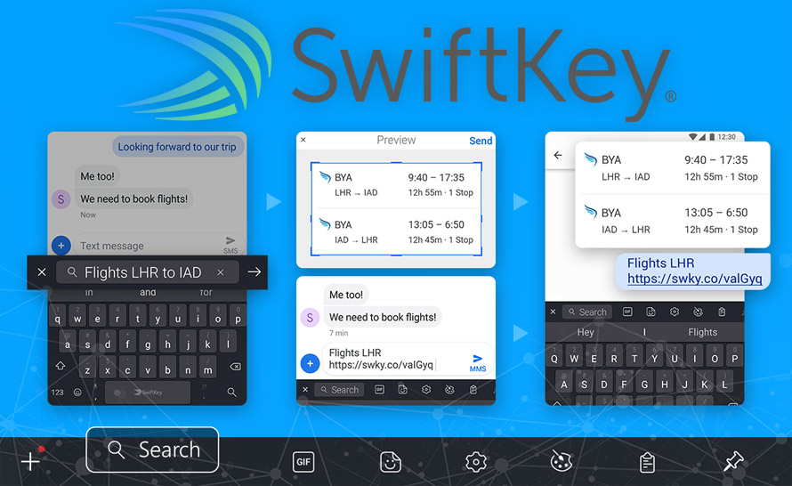 SwiftKey na Androida z wbudowaną wyszukiwarką