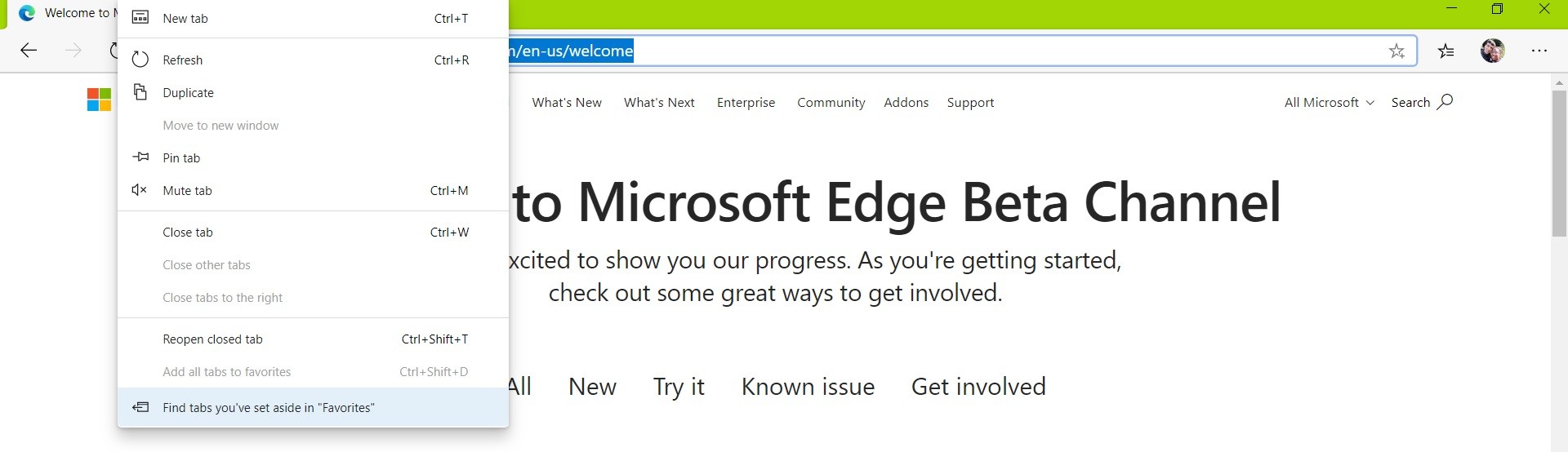Microsoft Edge - Zapisz te karty na później