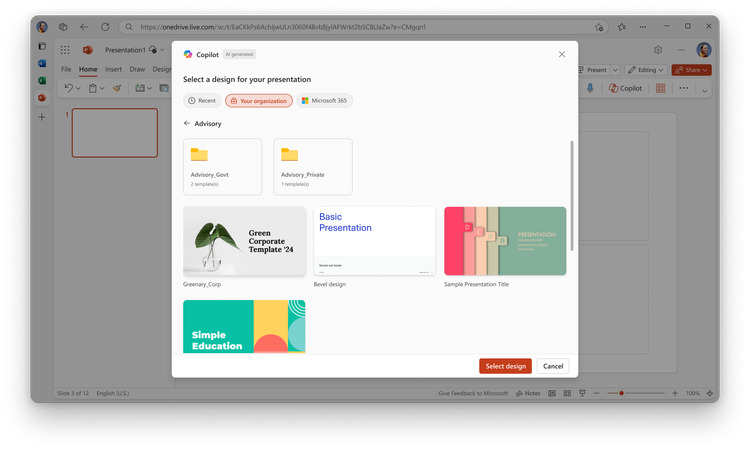Tworzenie firmowych prezentacji z szablonu. Nowa funkcja Copilot w PowerPoint