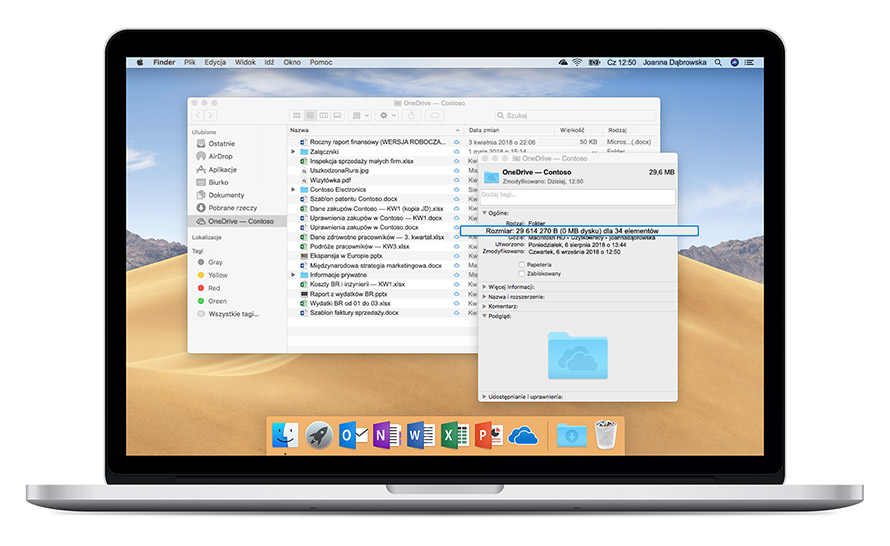 OneDrive w systemie macOS