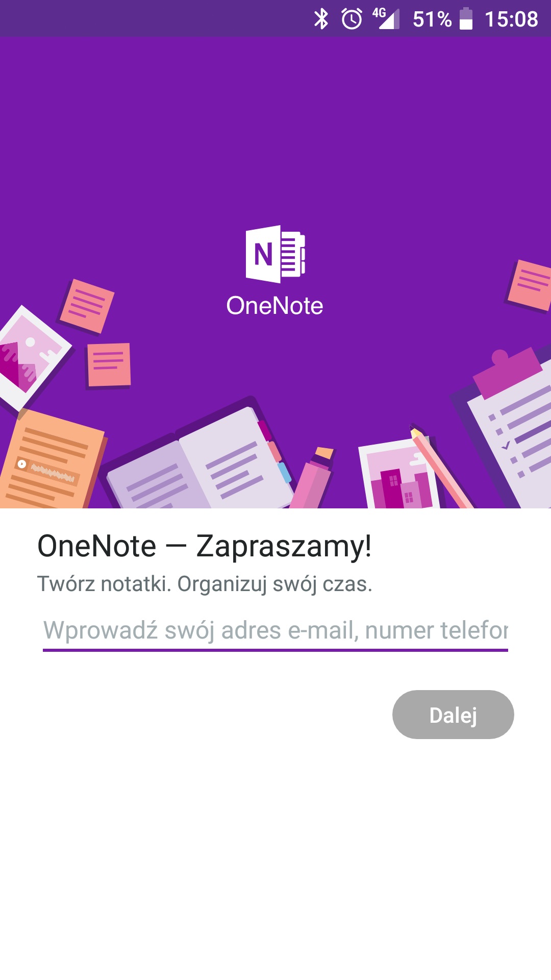 OneNote Android Instalacja