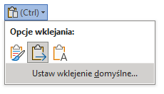 Zmieniła się domyślna opcja wklejania w Word na Windows