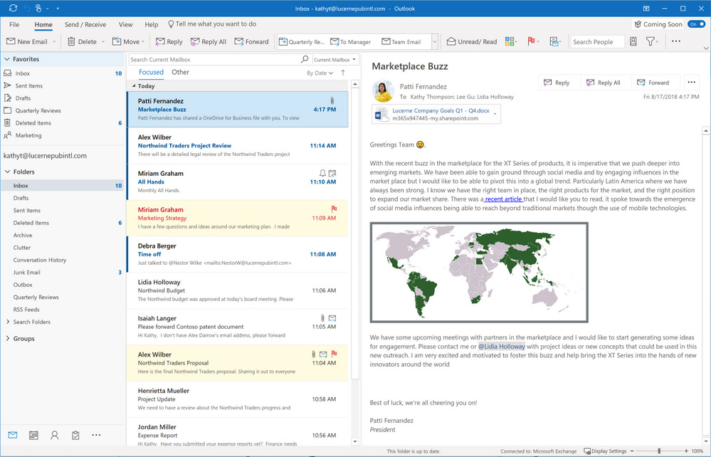 Uproszczona wstążka w Outlook