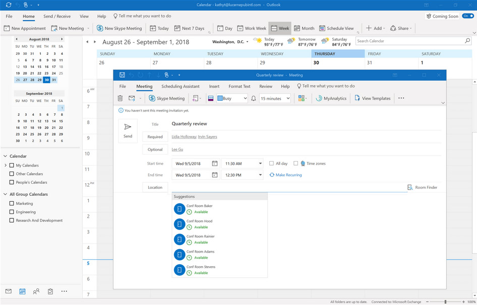 Uproszczona wstążka w Outlook