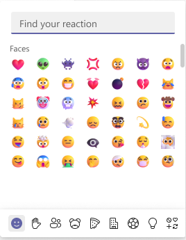 Panel emoji w Microsoft Teams