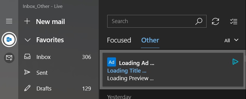 Reklamy w poczcie Windows 10