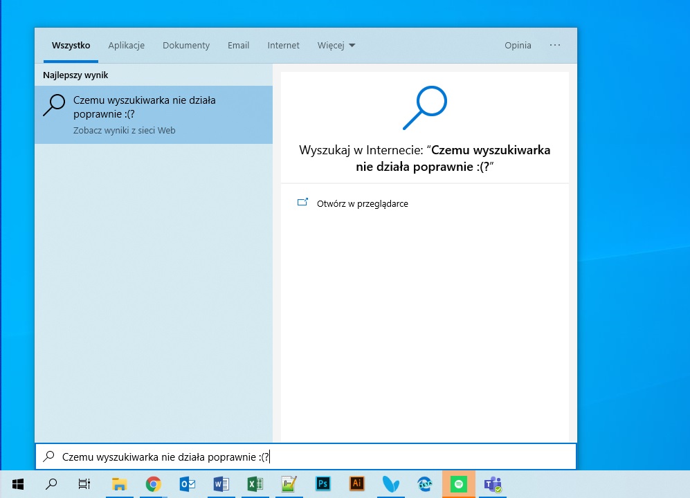 Wyszukiwarka systemowa Windows 10