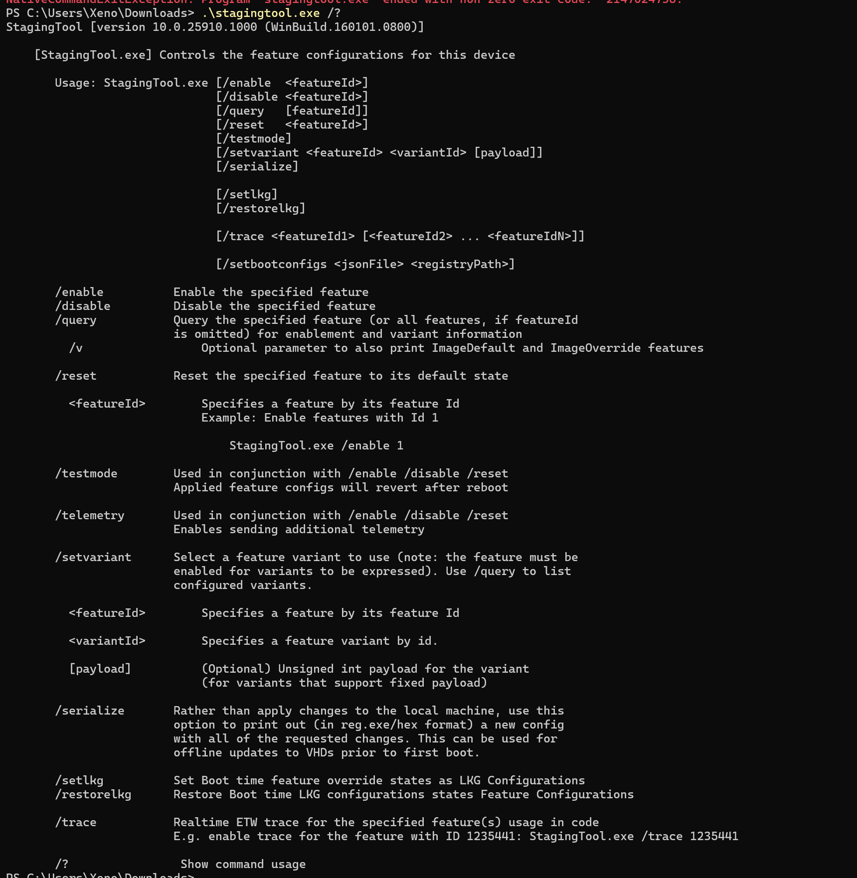 Staging tool w Windows. źródło: XenoPanther