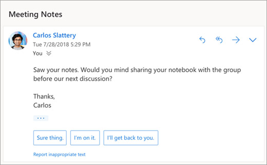 Outlook - sugestie odpowiedzi