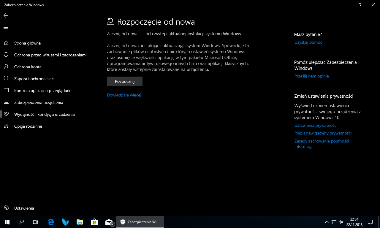 Raport kondycji Windows 10