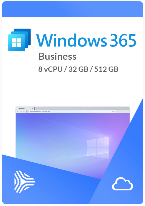 Windows 365 Business 8 vCPU, 32 GB, 512 GB